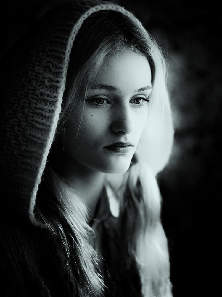 Pensive Hooded Woman by Jacob Tuinenga — canvas wall art