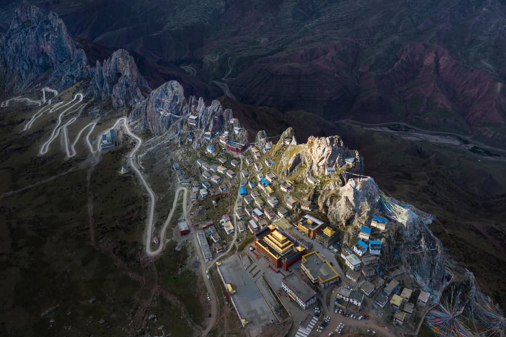 Remote Mountain Monastery by Simoon — canvas wall art