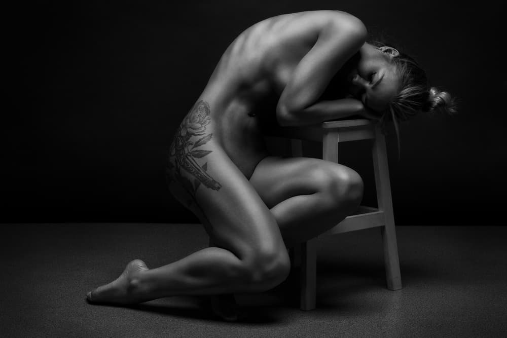 Serene Nude Contemplation by Anton Belovodchenko — canvas wall art