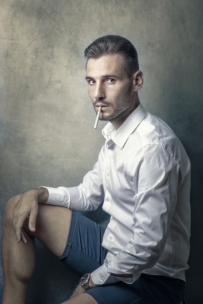 Man With Cigarette Gaze by Pasquale Guerra — canvas wall art