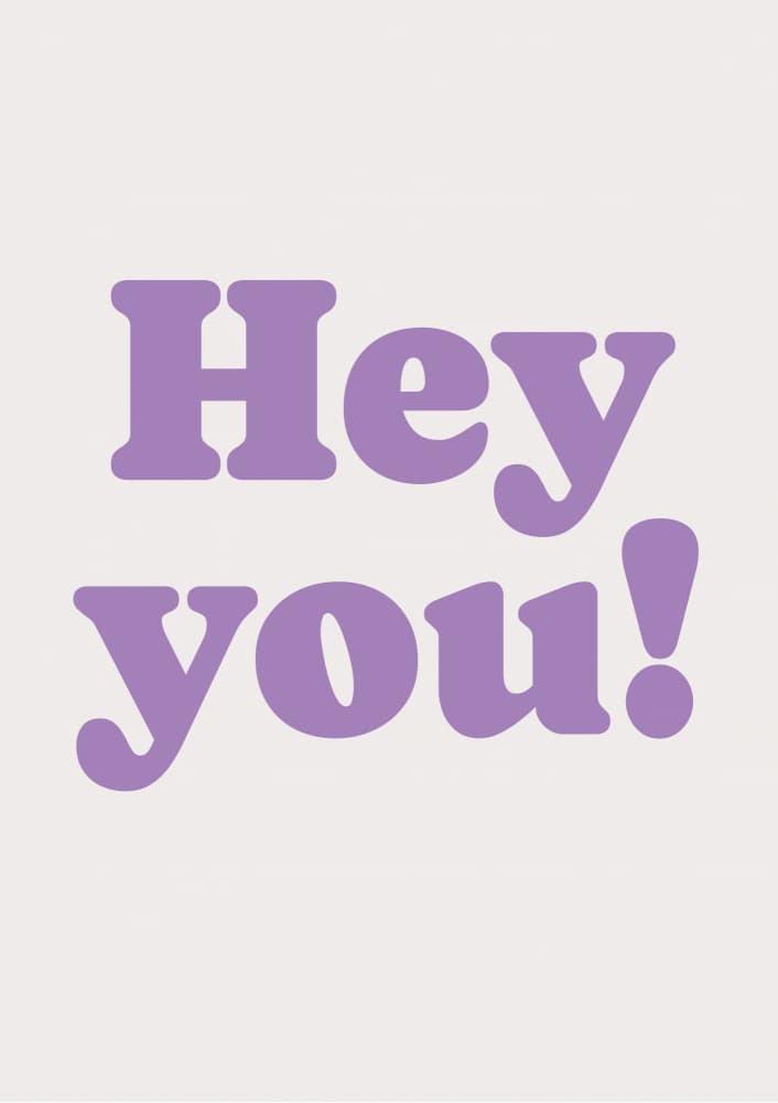 Hey You Purple Message by FINE FINE STUFF — canvas wall art