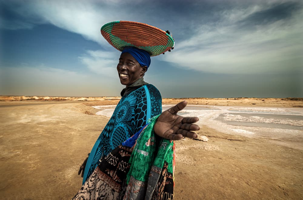 African Salt Flats Smile by Waldemar Szmidt — canvas wall art