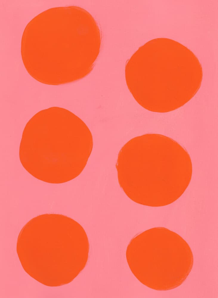 Vibrant Orange Pink Dots by Lerin Freyou — canvas wall art