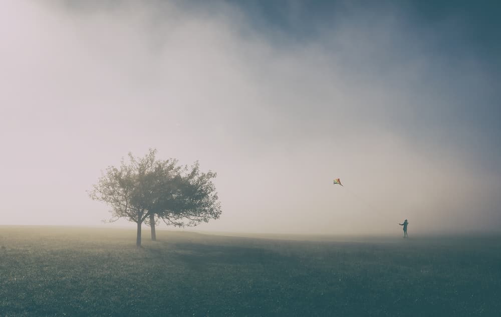 Childhood Kite Dreams by Uschi Hermann — canvas wall art