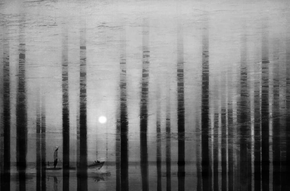 Vertical Dawn Reflections by Ekkachai Khemkum — canvas wall art