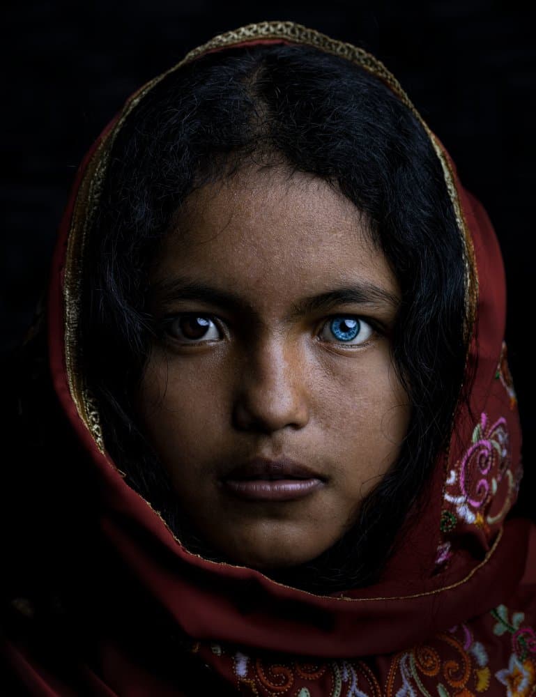 Girl with Striking Eyes by Fira Mikael — canvas wall art