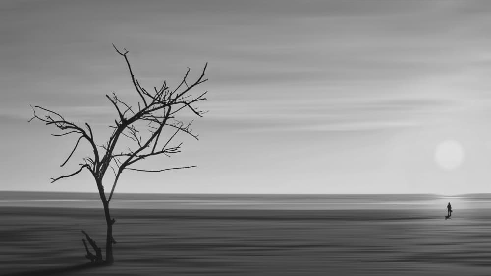 Coastal Solitude Sunset by MingLun Tsai (蔡明倫) — canvas wall art
