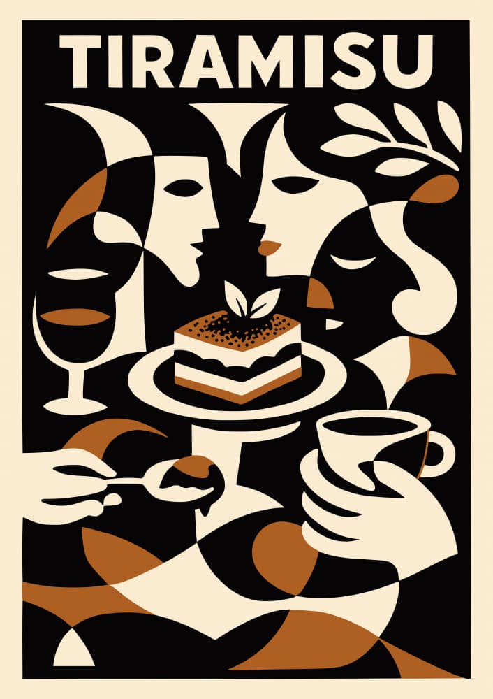 Retro Tiramisu Romance by Patryk Krygowski — canvas wall art
