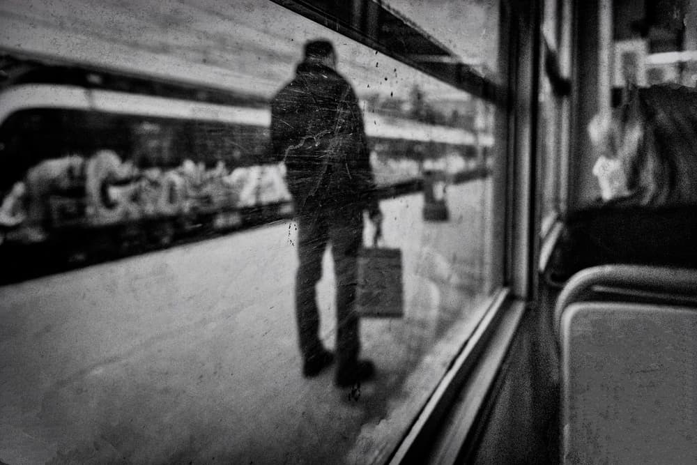 Urban Train Reflection by Ömer Ates Kızıltug — canvas wall art