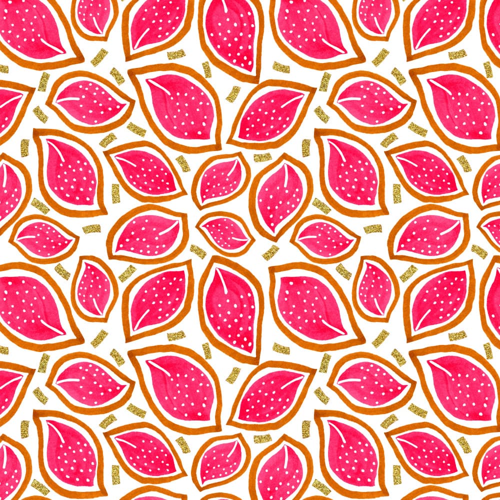 Pink Gold Leaf Pattern by Michele Channell — canvas wall art