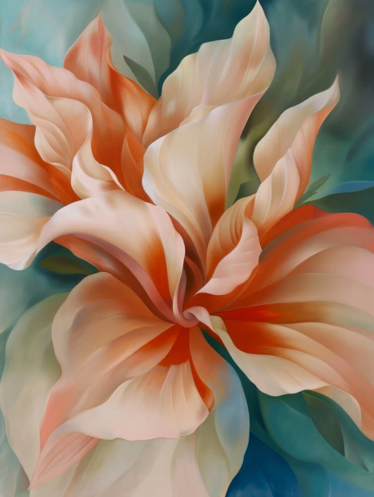 Soft Peach Petals by Bilge Paksoylu — canvas wall art