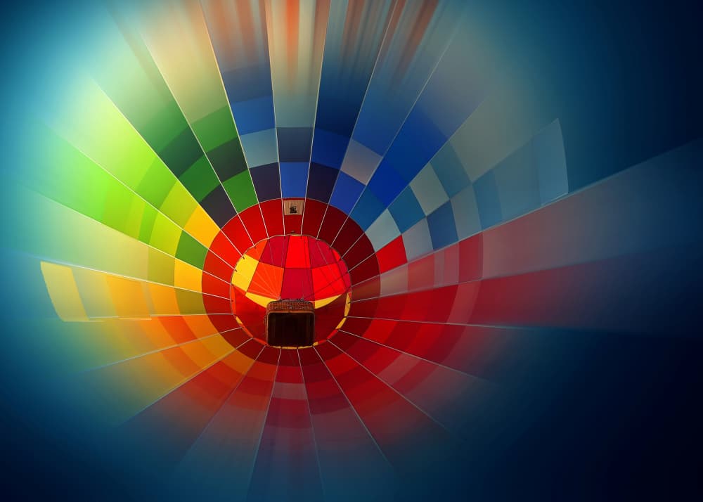 Inside Vibrant Hot Air Balloon by Erhard Batzdorf — canvas wall art