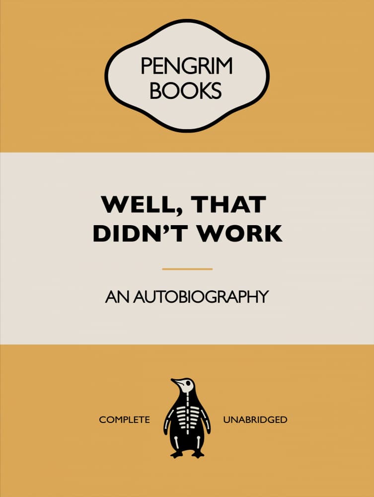 Funny Penguin Book Cover by Retrodrome — canvas wall art