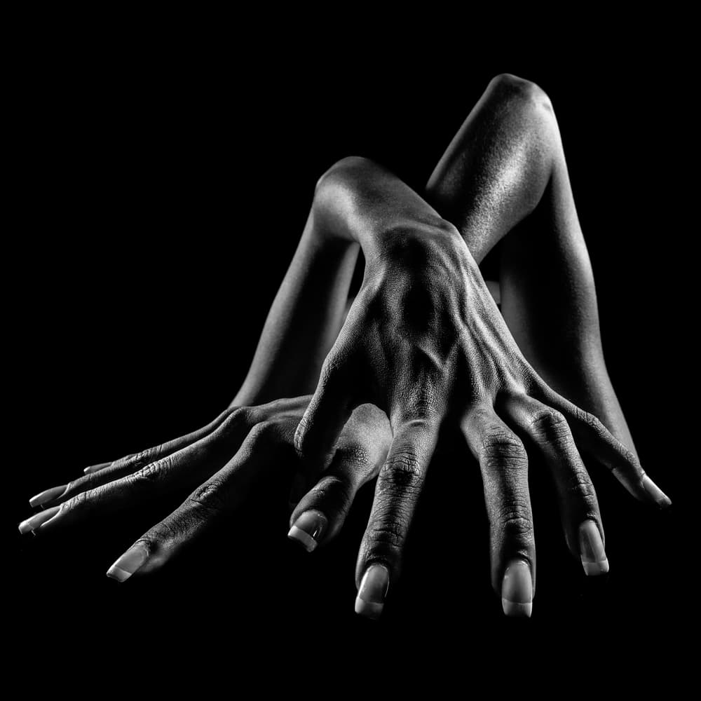 Mysterious Black White Hands by Jackson Carvalho — canvas wall art