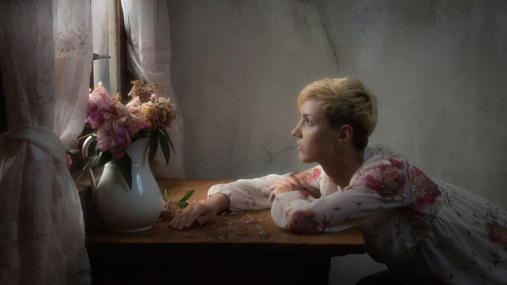 Pensive Woman by Window by Ruth Franke — canvas wall art