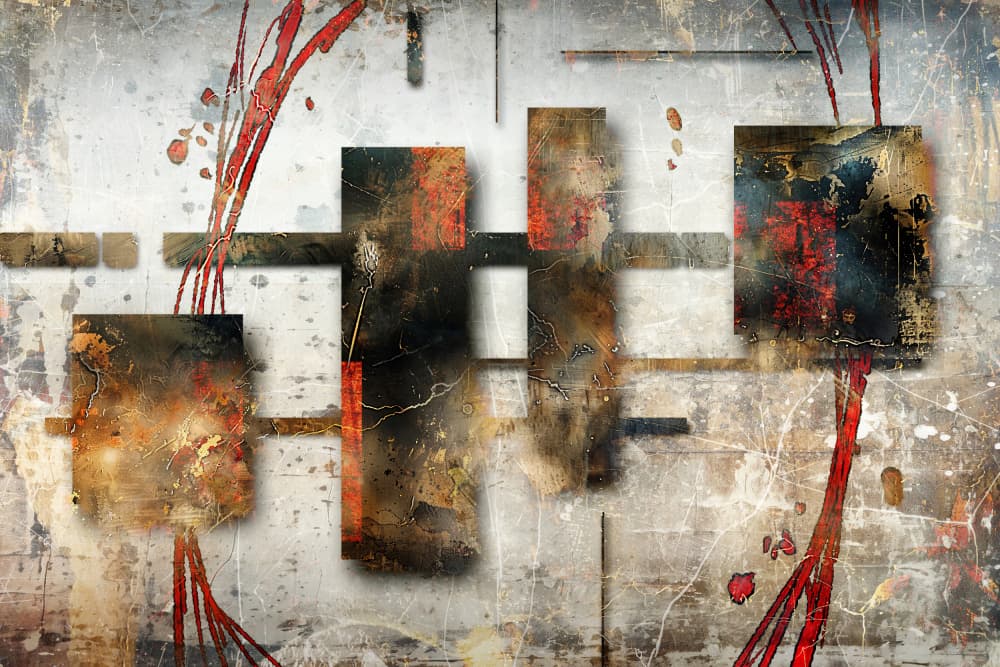 Abstract Art Composition With Gold Textures 23 by Rafal Kulik — canvas wall art