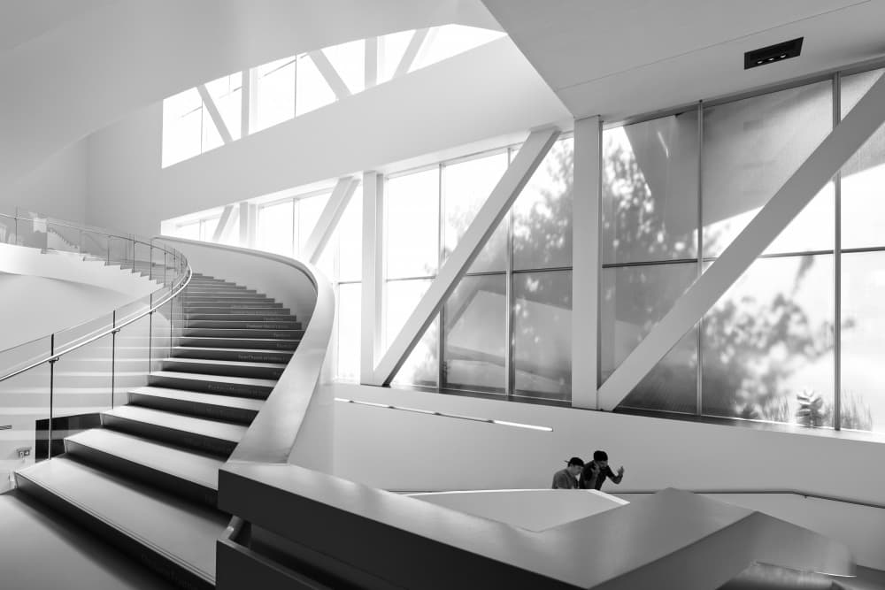 Modern Curved Staircase by Michiko Ôtomo — canvas wall art
