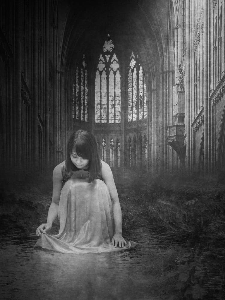Gothic Cathedral Reflection by Eiji Yamamoto — canvas wall art