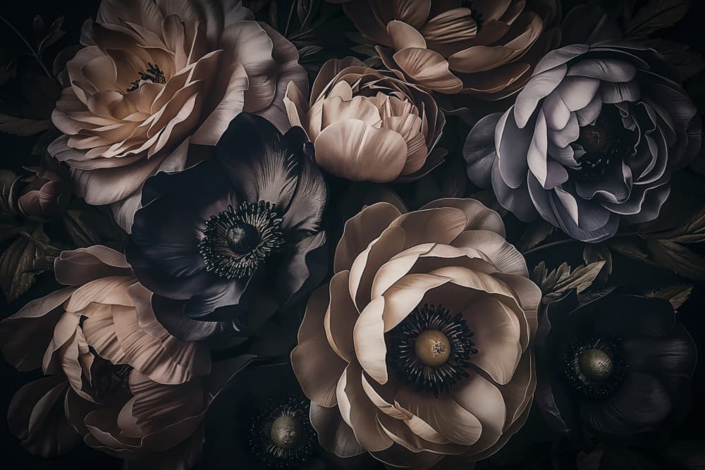Elegant Dark Blooms by Andrea Haase — canvas wall art