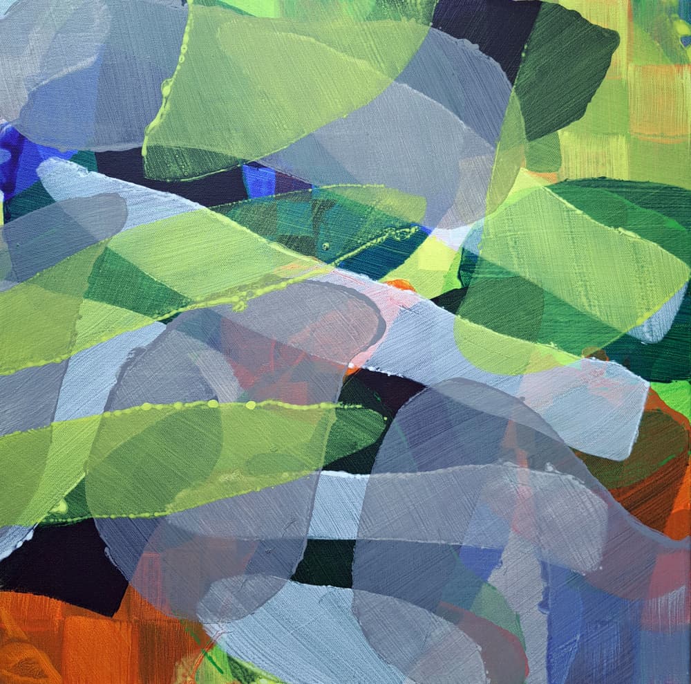 Green Blue Abstract Flow by Yngve Eriksson — canvas wall art