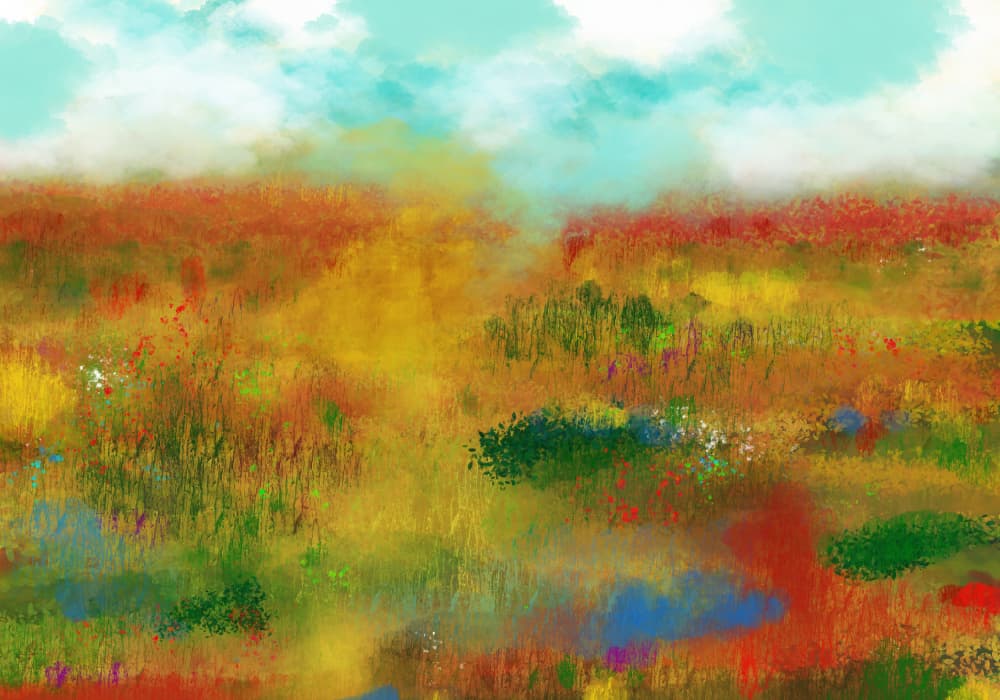 Vibrant Field Path by Cesare Bellassai Art — canvas wall art