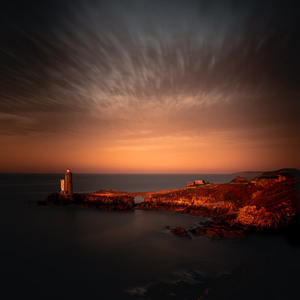 Lighthouse Sunset Glow by Stefan Buder — canvas wall art