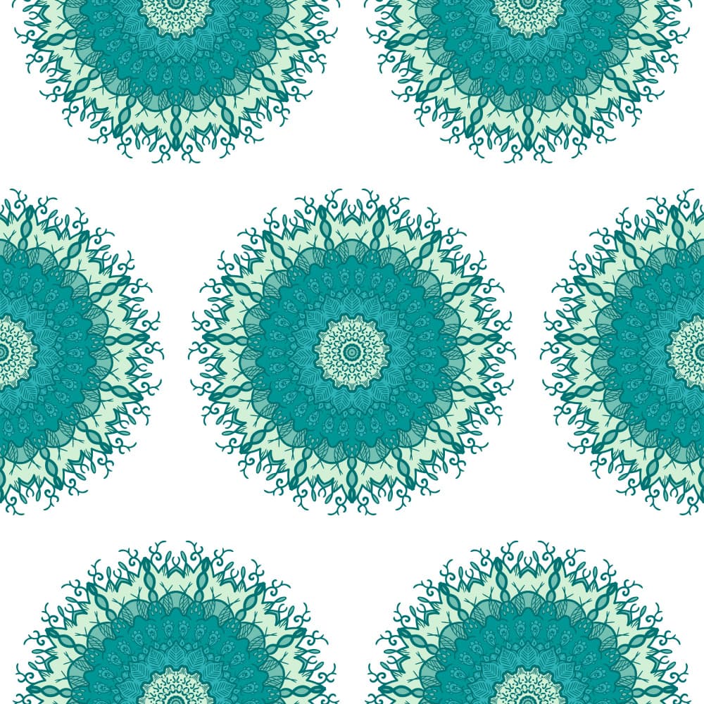 Teal Mandala Pattern by Marika Barsrsind β canvas wall art
