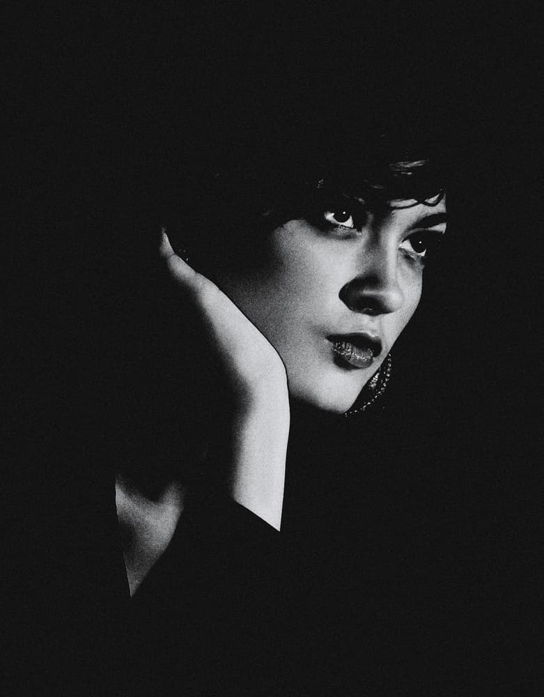 Pensive Black White Portrait by Kahar Lagaa — canvas wall art