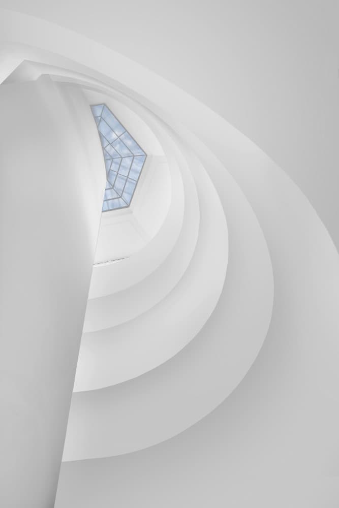 Modern Spiral Architecture by Annette Guo — canvas wall art