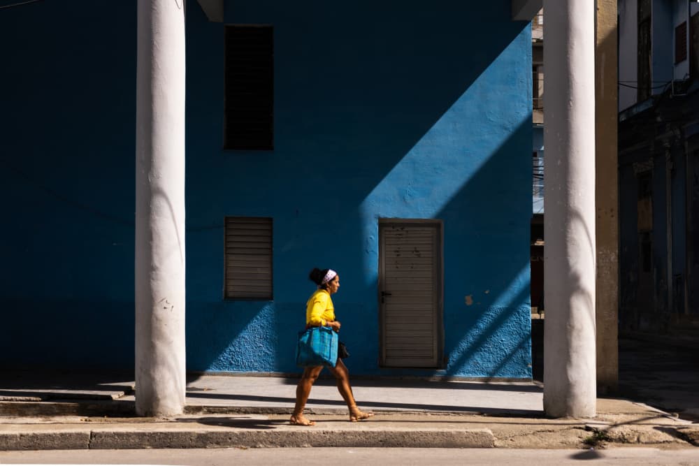 Sunny Blue Wall Walk by Leechee Z — canvas wall art
