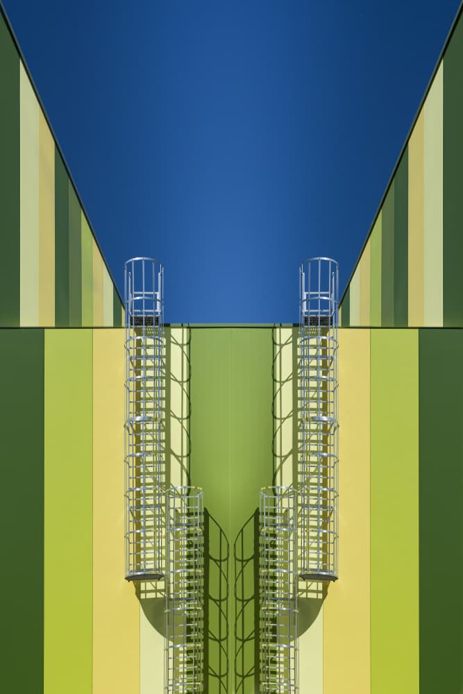 Architectural Green Ladders by Greetje van Son — canvas wall art