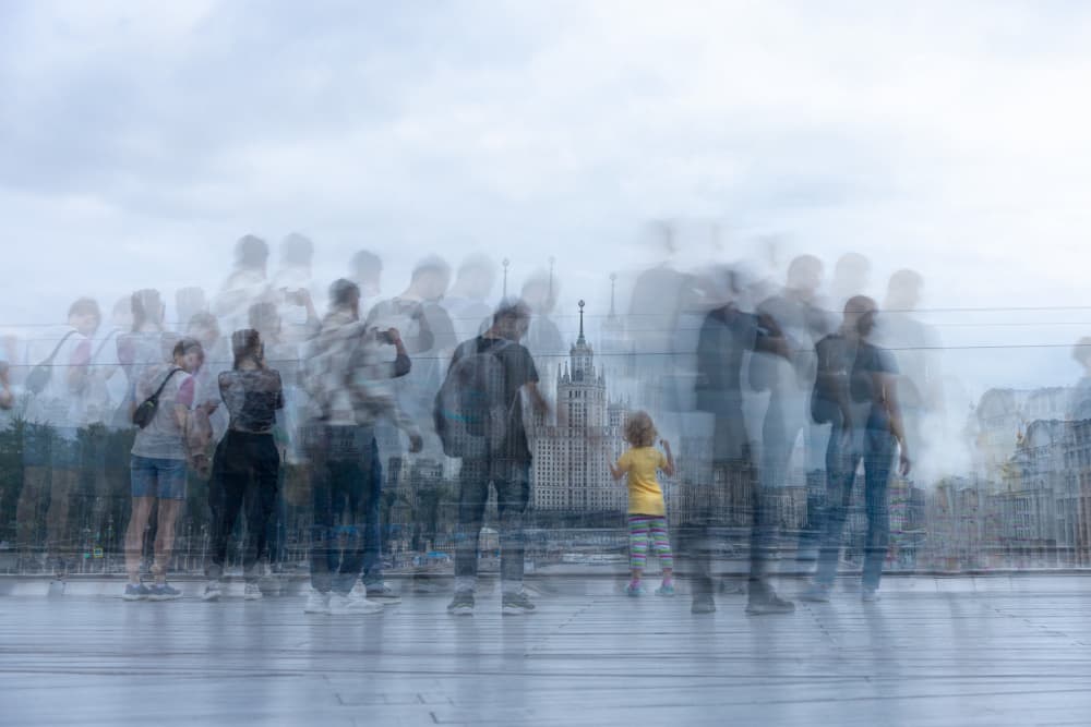 Blurred City Life by Igor Kopcev — canvas wall art