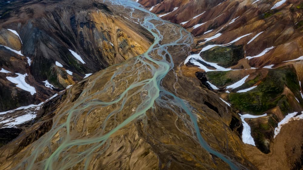 Braided Glacial Rivers by James Bian — canvas wall art