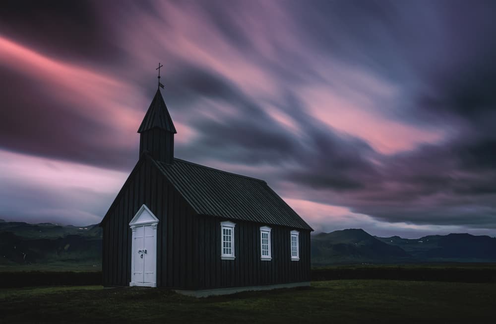 Dramatic Black Church by Lydia Jacobs — canvas wall art