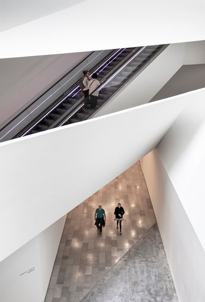 People and Escalator Geometry by Azriel Yakubovitch — canvas wall art