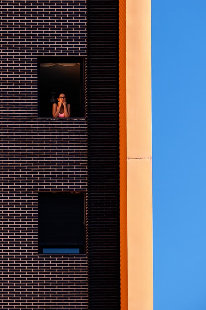 Pensive Woman Window by Bego Amare — canvas wall art