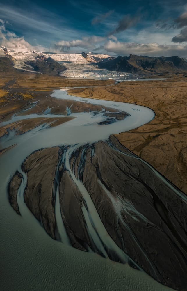Winding Glacier River by Aidong Ning — canvas wall art
