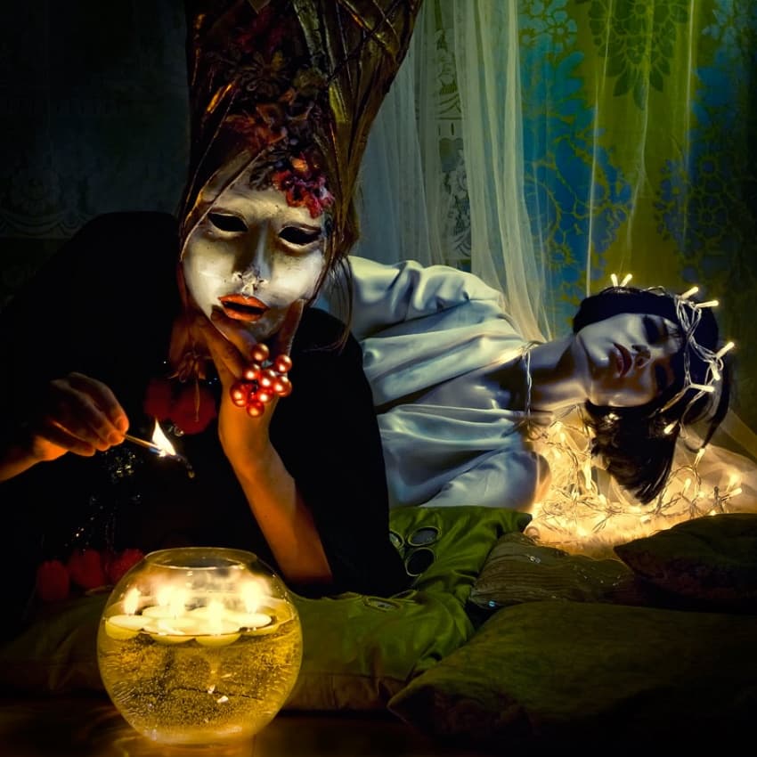Ethereal Masked Woman by ambra — canvas wall art