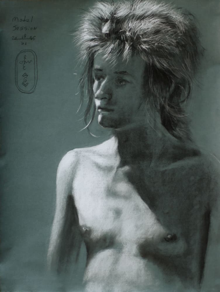 Wild Hair Shadow Portrait by Corné Akkers — canvas wall art