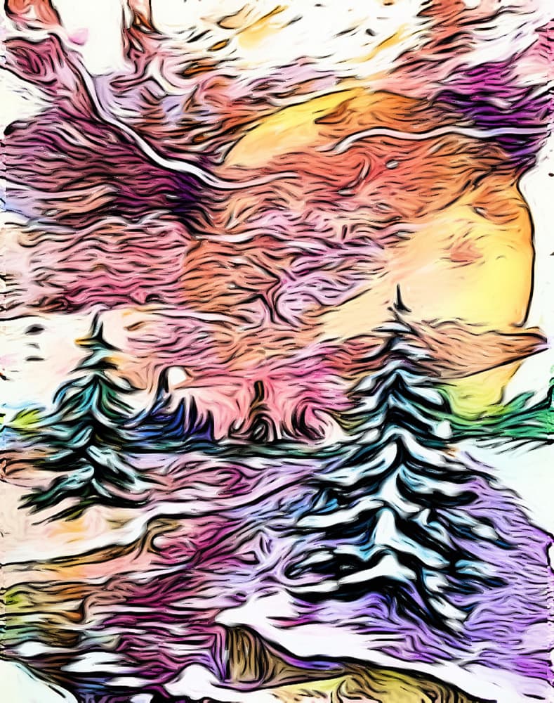 Dreamy Winter Sunset by Anda Bieza — canvas wall art