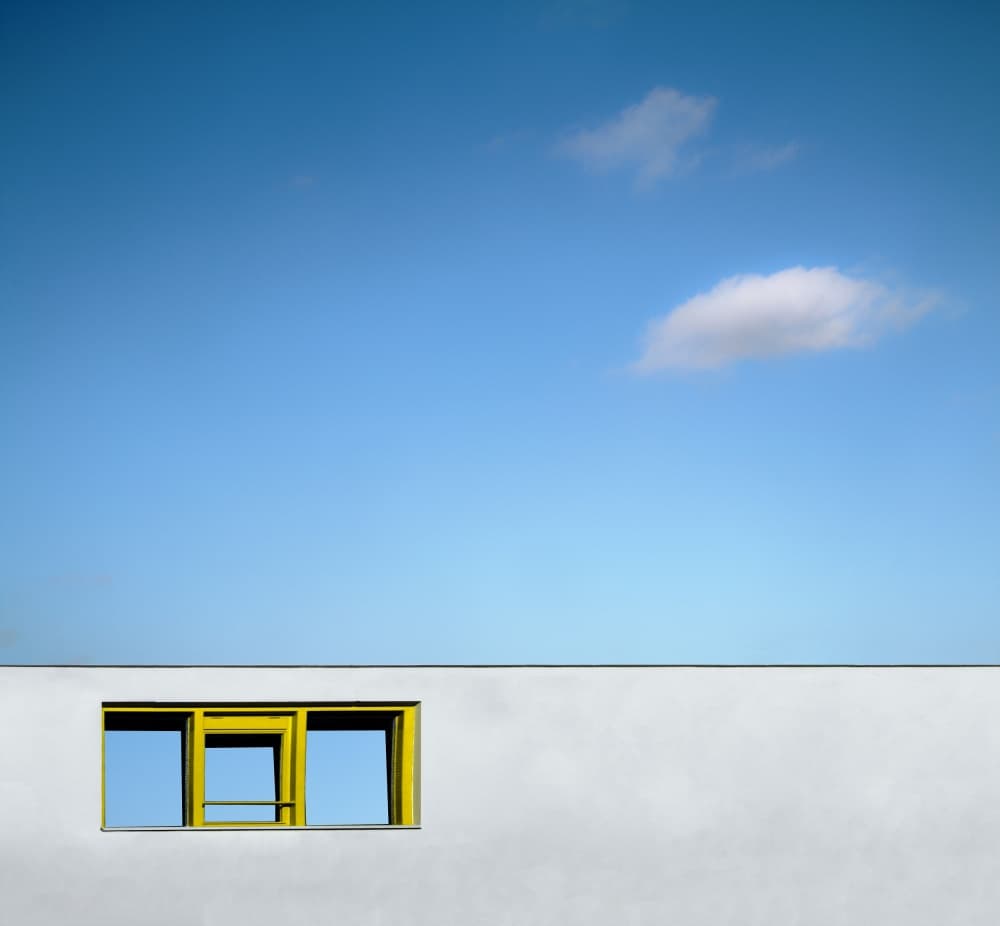 Minimalist Yellow Window by Gilbert Claes — canvas wall art