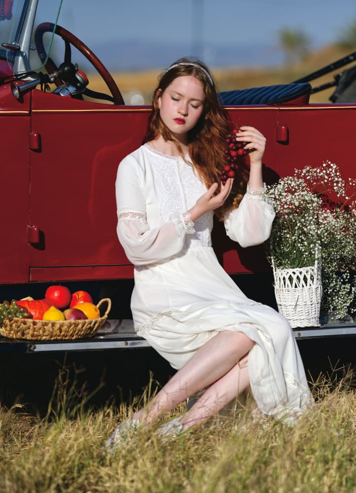 Dreamy Summer Car Picnic by Offer Ellbogen — canvas wall art