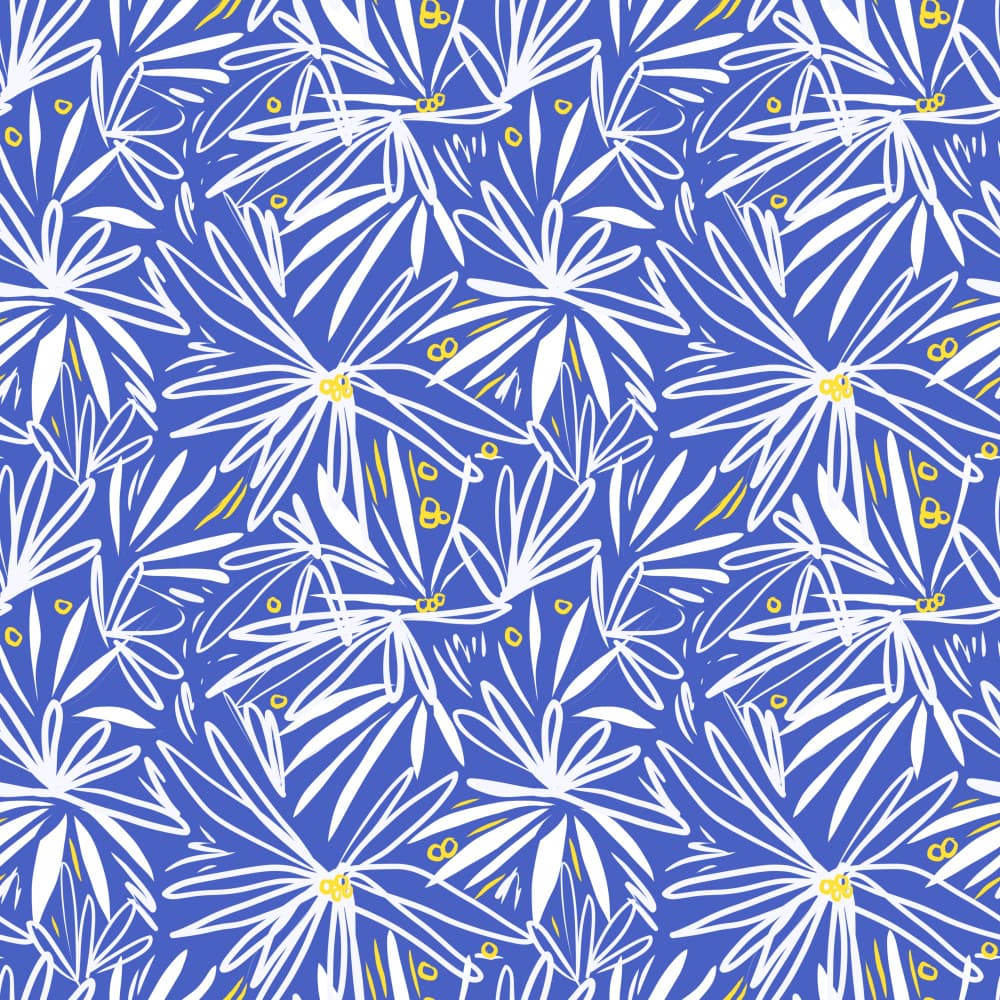 Indigo Floral Pattern by Josie George — canvas wall art