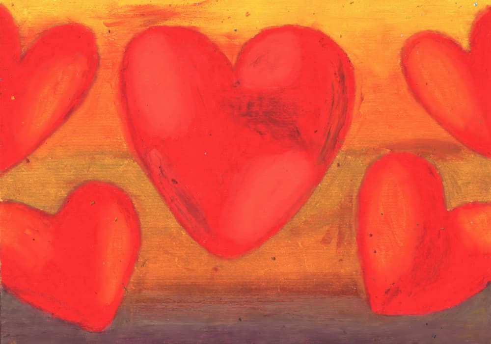 Vibrant Red Hearts by Kulik — canvas wall art