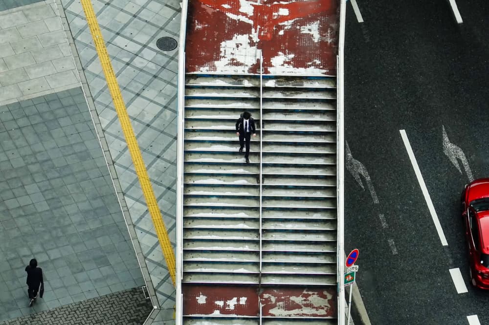 Overhead City Walk by Haruyo Sakamoto — canvas wall art
