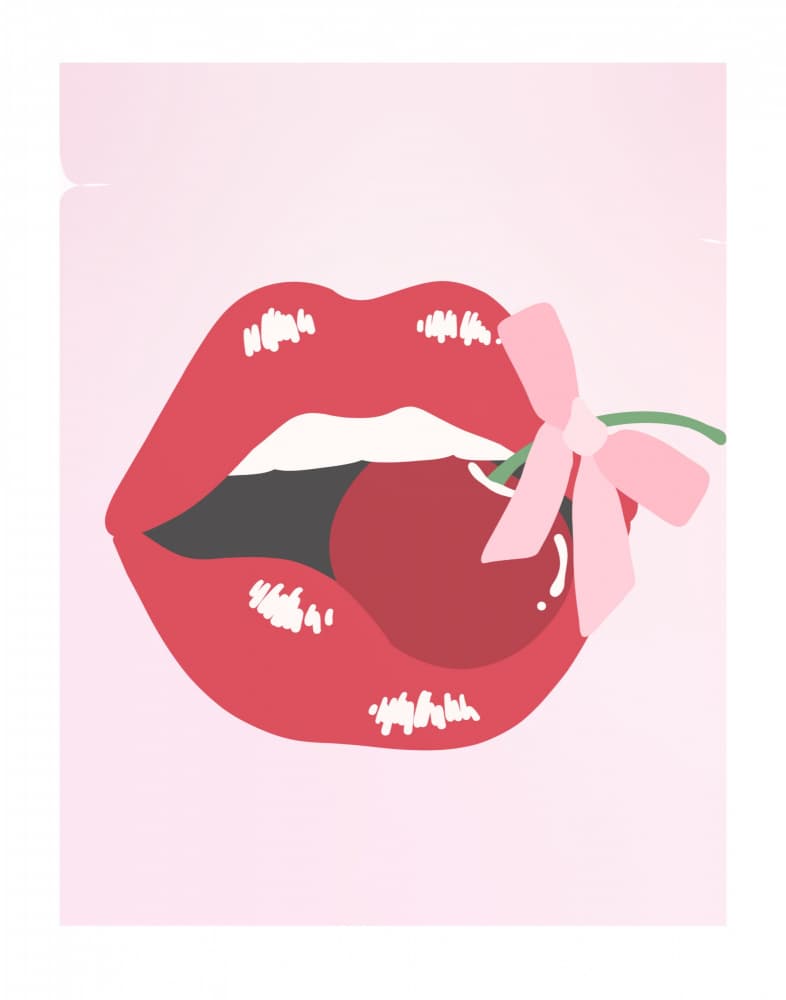 Flirty Cherry Kiss by Jolly and Dash — canvas wall art