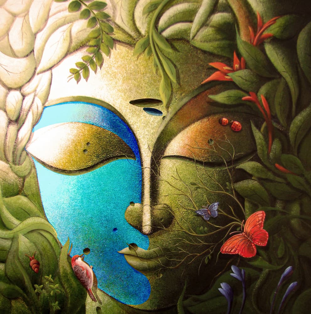 Serene Nature Face by Dhananjoy Mukherjee — canvas wall art