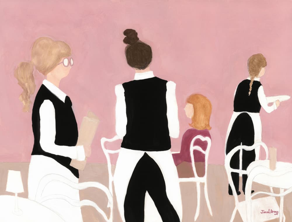 Cafe Waitresses by Janel Bragg — canvas wall art