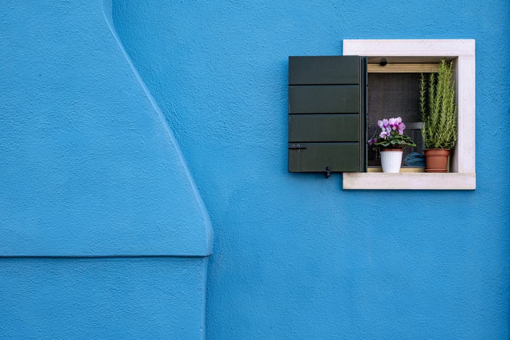 Vibrant Blue Window by Linda Wride — canvas wall art