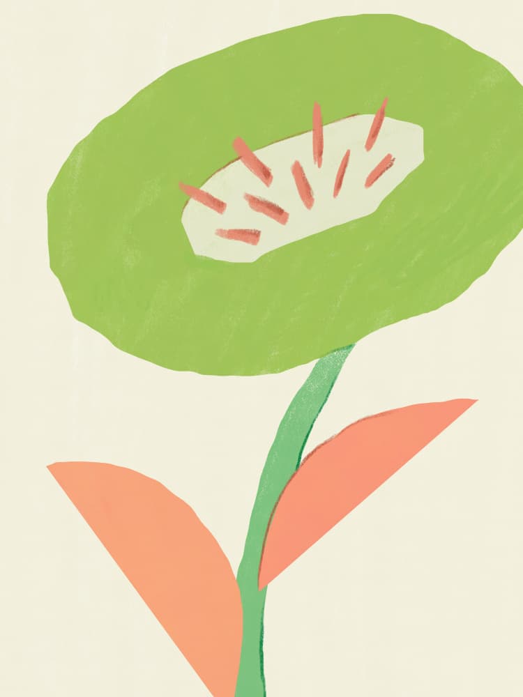 Abstract Green Flower by Little Dean — canvas wall art